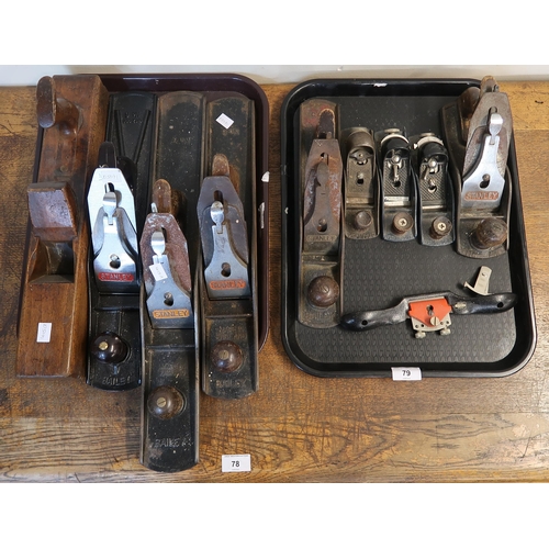 79 - A lot of assorted wood planes to include Stanley and Buck Bros