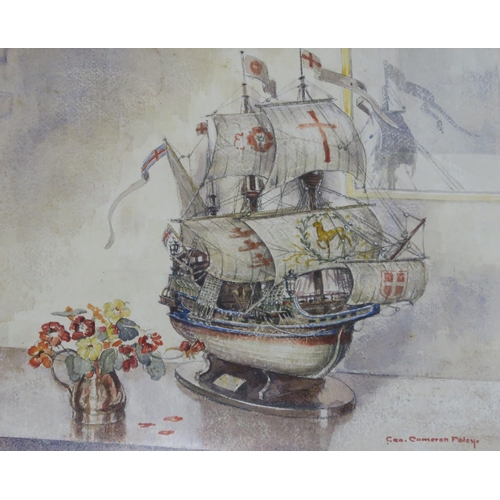 923 - GEORGE CAMERON FOLEY (SCOTTISH b.FALKIRK 1910)FIVE LARGE WORKS in oil and watercolour depicting ship... 