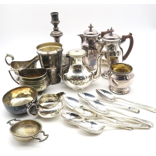 433 - A collection of EPNS including tea sets, salvers, trays, toast racks, cream jugs, sugar bowls etc