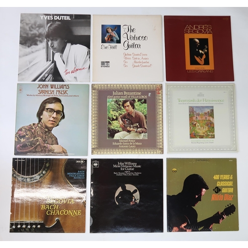 612 - A collection of pop, folk and classical vinyl LP records with an interesting collection of classical... 