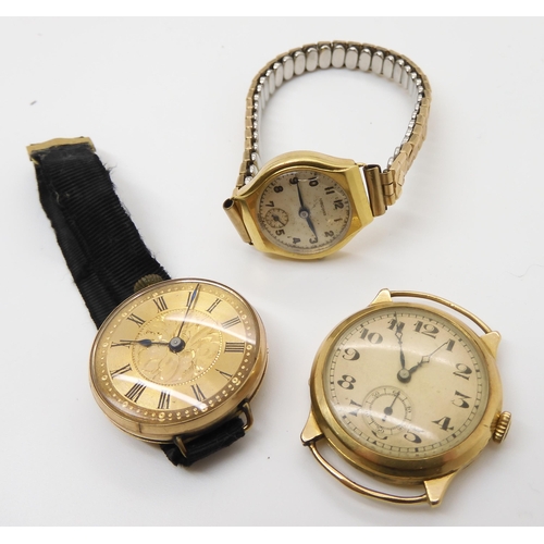 629 - PLEASE NOTE:An 18ct gold cased gents watch head with London import marks WITHDRAWNA ladies 18ct case... 