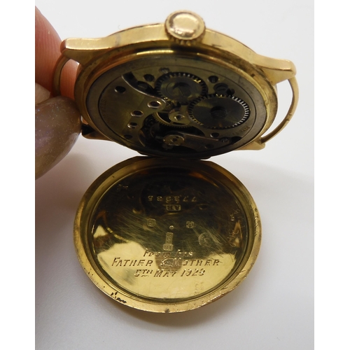 629 - PLEASE NOTE:An 18ct gold cased gents watch head with London import marks WITHDRAWNA ladies 18ct case... 