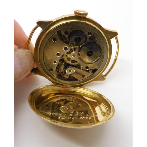 629 - PLEASE NOTE:An 18ct gold cased gents watch head with London import marks WITHDRAWNA ladies 18ct case... 