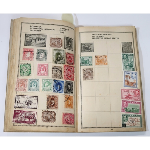 492 - Two stamp albums with examples from Abyssinia, Mongolia, French Colonies, Japan, China, United State... 