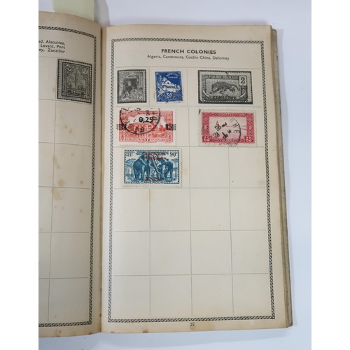 492 - Two stamp albums with examples from Abyssinia, Mongolia, French Colonies, Japan, China, United State... 