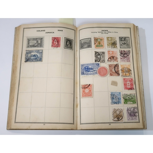 492 - Two stamp albums with examples from Abyssinia, Mongolia, French Colonies, Japan, China, United State... 