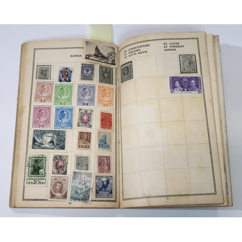 492 - Two stamp albums with examples from Abyssinia, Mongolia, French Colonies, Japan, China, United State... 