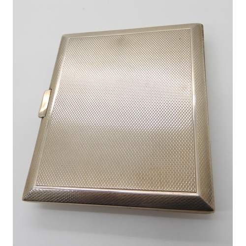 697 - ART DECO LADIES COMPACT & CIGARETTE CASEthe silver cases both with guilloche enamel with central... 