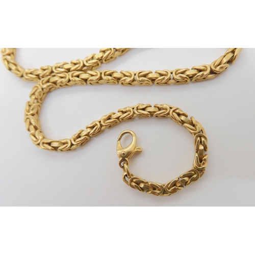 731 - *WITHDRAWN* A 9CT GOLD BYZANTINE PATTERN CHAINlength 60cm, width approx 3.2mm, weight 22.8gms... 