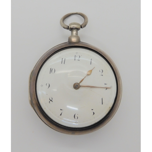 835 - A GEORGIAN SILVER PAIR CASE POCKET WATCHhallmarked 1809, Thomas & Richard Carpenter, with a beau... 