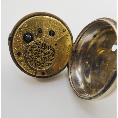 835 - A GEORGIAN SILVER PAIR CASE POCKET WATCHhallmarked 1809, Thomas & Richard Carpenter, with a beau... 