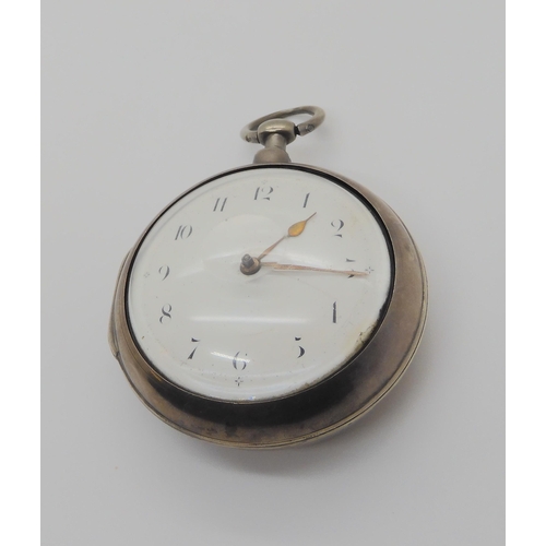 835 - A GEORGIAN SILVER PAIR CASE POCKET WATCHhallmarked 1809, Thomas & Richard Carpenter, with a beau... 