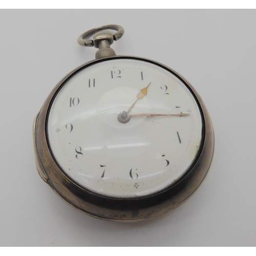 835 - A GEORGIAN SILVER PAIR CASE POCKET WATCHhallmarked 1809, Thomas & Richard Carpenter, with a beau... 