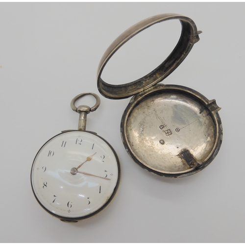 835 - A GEORGIAN SILVER PAIR CASE POCKET WATCHhallmarked 1809, Thomas & Richard Carpenter, with a beau... 