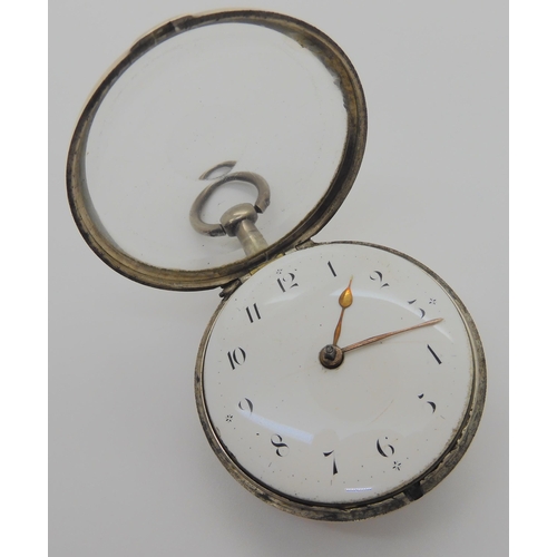 835 - A GEORGIAN SILVER PAIR CASE POCKET WATCHhallmarked 1809, Thomas & Richard Carpenter, with a beau... 