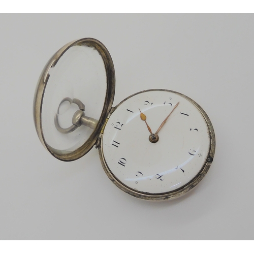 835 - A GEORGIAN SILVER PAIR CASE POCKET WATCHhallmarked 1809, Thomas & Richard Carpenter, with a beau... 