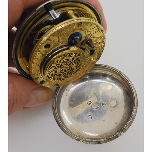 835 - A GEORGIAN SILVER PAIR CASE POCKET WATCHhallmarked 1809, Thomas & Richard Carpenter, with a beau... 