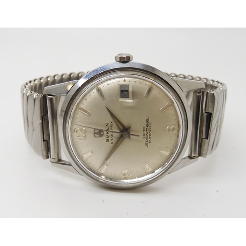 847 - THREE VINTAGE WATCHESa Buren Grand prix 'Super Slender' Automatic. With silvered dial silver coloure... 