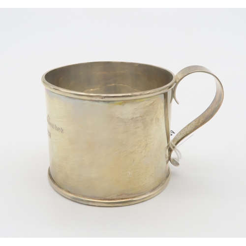 402 - A Scottish silver tankard with a 1924 shilling soldered to the base, engraved 'Walter Pollock Sheare... 