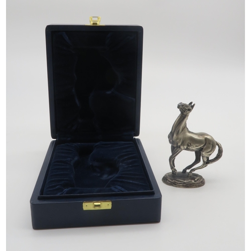 409 - A John Pinches silver model of a horse, with original box, modelled by Lorne McKean, with London imp... 