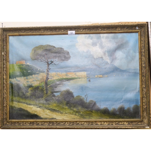 784 - NEAPOLITAN SCHOOL Bay of Naples, oil on canvas, 47 x 73cm... 