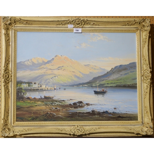 786 - W MCGREGOR Ben Nevis and Fort William, signed, oil on canvas, 44 x 60cm