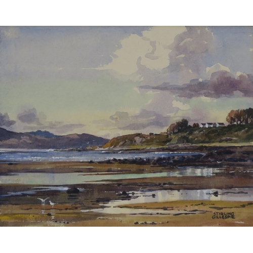 801 - STIRLING GILLESPIE Coastal view, signed, watercolour, 24 x 30cm