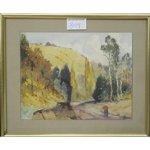 809 - H OVERTON JONES Cottage near Llandudno, 17 x 24cm, and other works by the same artist (8) ... 