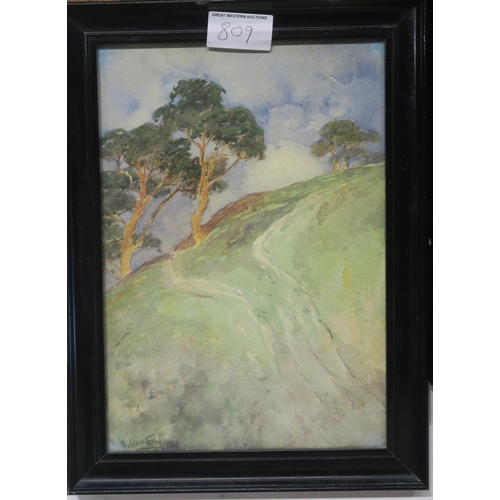 809 - H OVERTON JONES Cottage near Llandudno, 17 x 24cm, and other works by the same artist (8) ... 