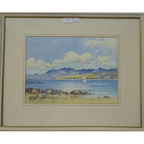 812 - SCOTTISH SCHOOL Red Peak Hill, Ballachulish, watercolour, 24 x 35cm, WILLIAM WEIR Arran, waterc... 