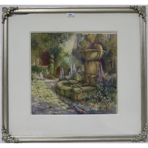 826 - W.G.MORTON Summer in the garden, signed, watercolour, 40 x 43cm and three others (4)... 