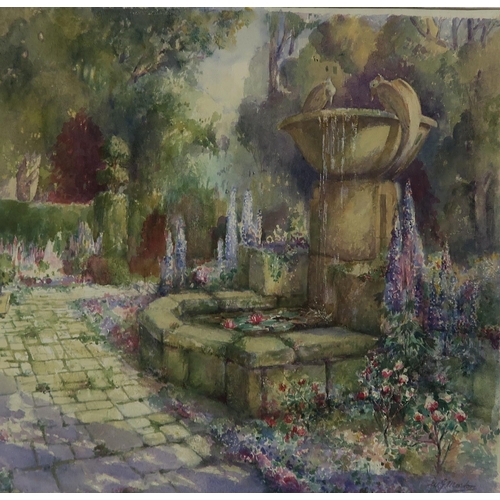 826 - W.G.MORTON Summer in the garden, signed, watercolour, 40 x 43cm and three others (4)... 