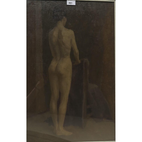 881 - SCOTTISH SCHOOL NUDE FIGUREOil on canvas, 62 x 39cm Inscribed 'W Baillie' verso... 