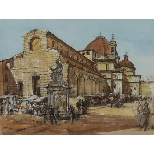 896 - JAMES MILLER ARSA RSW (SCOTTISH 1893-1987)SAN LORENZO, FLORENCEWatercolour/pastel, inscribed lower r... 