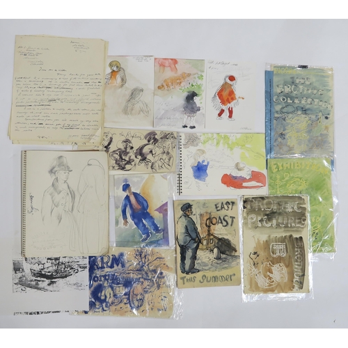 913 - <strong>WILLIAM D CLYNE (SCOTTISH 1922-1981)</strong><br />VARIOUS WORKS to include two small sketch...