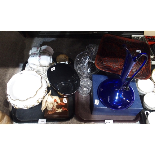 204 - A Wedgwood Daisy Makeig Jones dragon lustre bowl, Z4824, two Limoges dishes, Ironstone plates and as... 