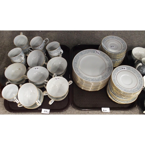 210 - A Noritake Ion pattern dinner service together with a Wedgwood Moselle pattern service