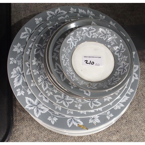 210 - A Noritake Ion pattern dinner service together with a Wedgwood Moselle pattern service