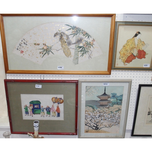 224 - A collection of Japanese and Chinese prints and watercolours