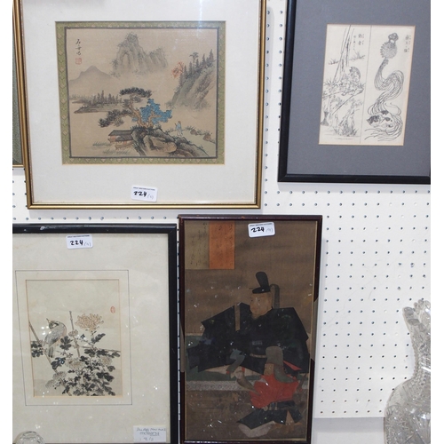 224 - A collection of Japanese and Chinese prints and watercolours