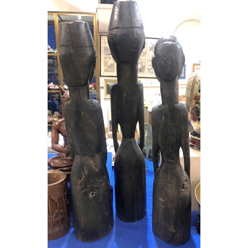 290 - Three carved tribal wooden figures