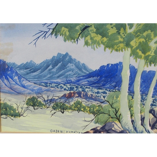 811 - GABRIEL NAMATURA Ghost Gum, MacDonnell Ranges, signed, watercolour, 26 x 38cm