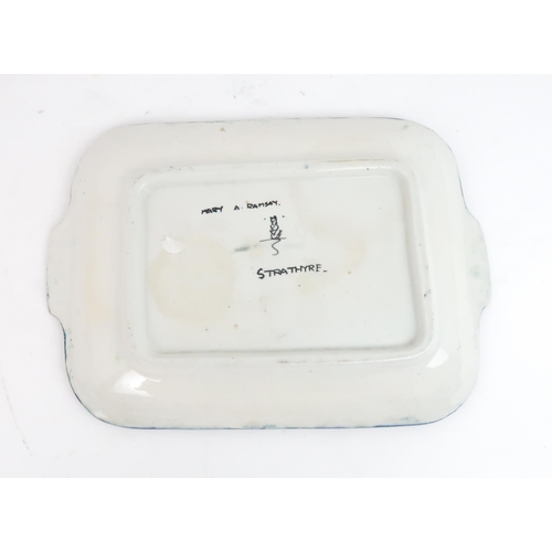 175 - MARY A RAMSAY (1896-1963) FOR STRATHYRE POTTERY A collection of pottery pieces including a rectangul... 