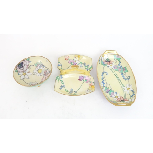 180 - ELIZABETH MARY WATT (1886-1954)A collection of hand painted mainly flower decorated porcelain p... 