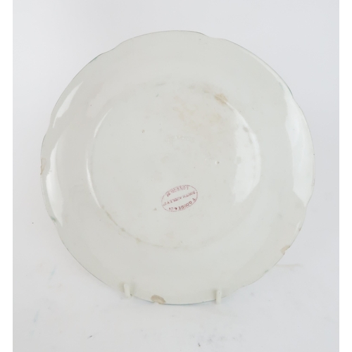 186 - A WEMYSS LILAC PATTERN PLATEwith wavy rim, 21cm diameter, a commemorative heart shaped tray depictin... 