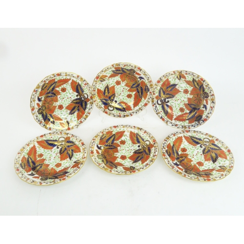 187 - A LATE 19TH CENTURY COPELAND TEA SERVICEin pattern 1559, decorated in the imari palette with leaves ... 