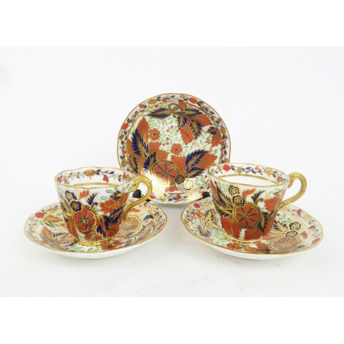 187 - A LATE 19TH CENTURY COPELAND TEA SERVICEin pattern 1559, decorated in the imari palette with leaves ... 