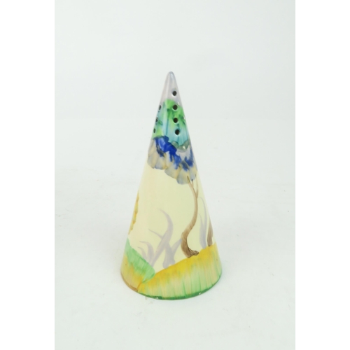 204 - CLARICE CLIFF BIZARRE 'AUREA' PATTERN CONICAL SUGAR SIFTERprinted marks to base, 14cm high... 