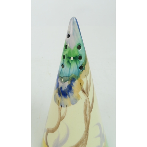 204 - CLARICE CLIFF BIZARRE 'AUREA' PATTERN CONICAL SUGAR SIFTERprinted marks to base, 14cm high... 