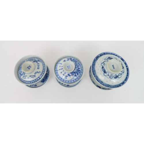 344 - A GROUP OF CHINESE BLUE AND WHITE CERAMICScomprising; four rice bowls painted with peonies and meand... 